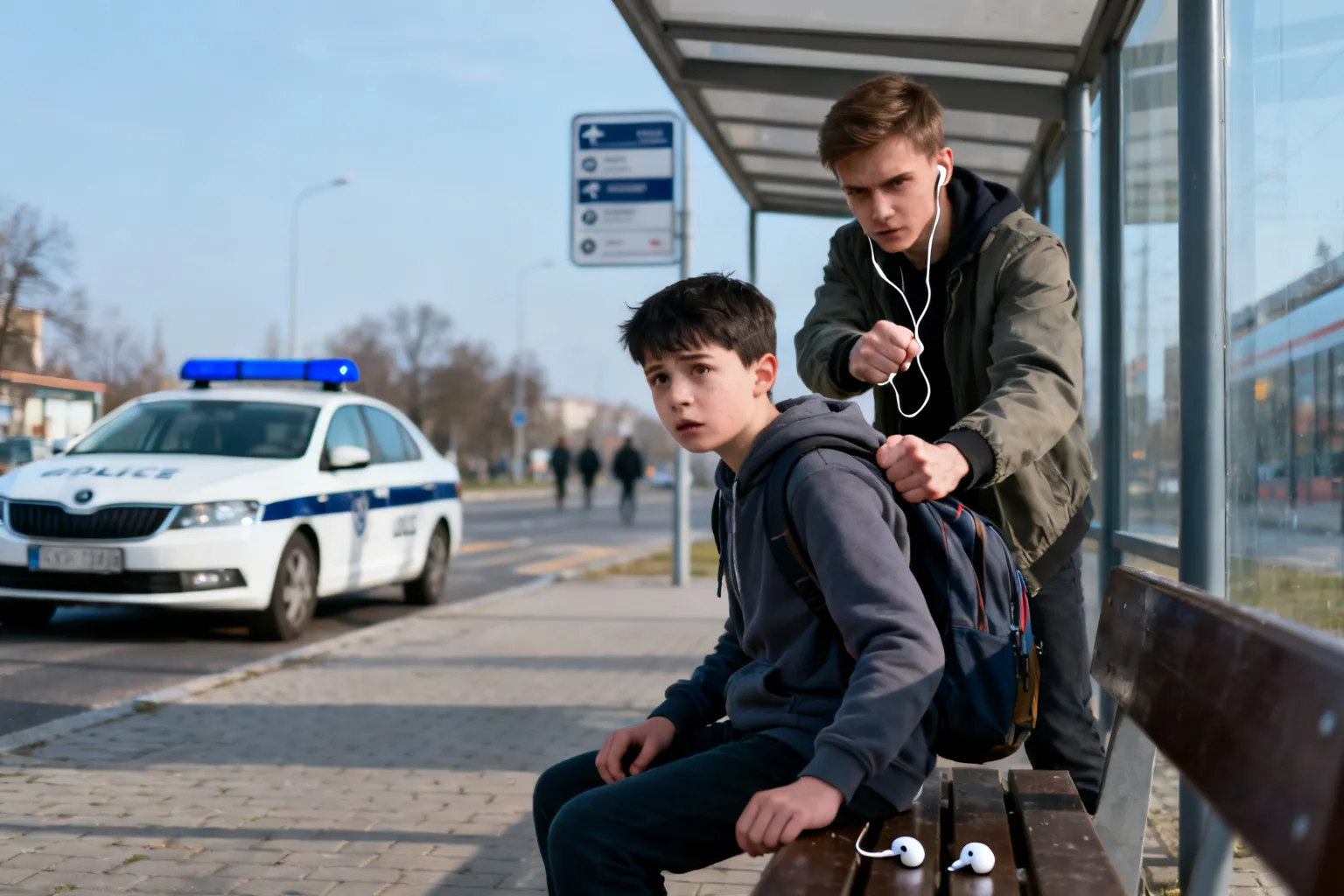 19-latek zagroził 14-latkowi przy przystanku i zabrał słuchawki