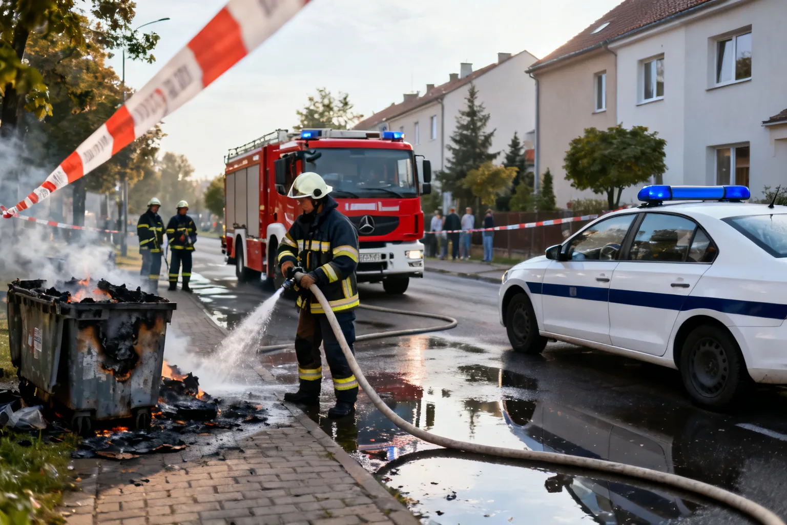 Mężczyzna zatrzymany za podpalenie pojemników w Oliwie